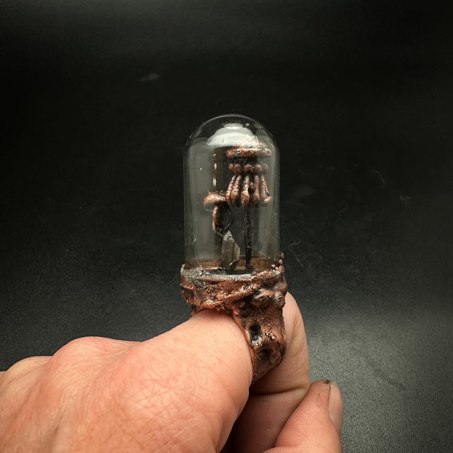 Aquatic Creeper Ring ~ Bell Jar Specimens~ Copper Electroformed