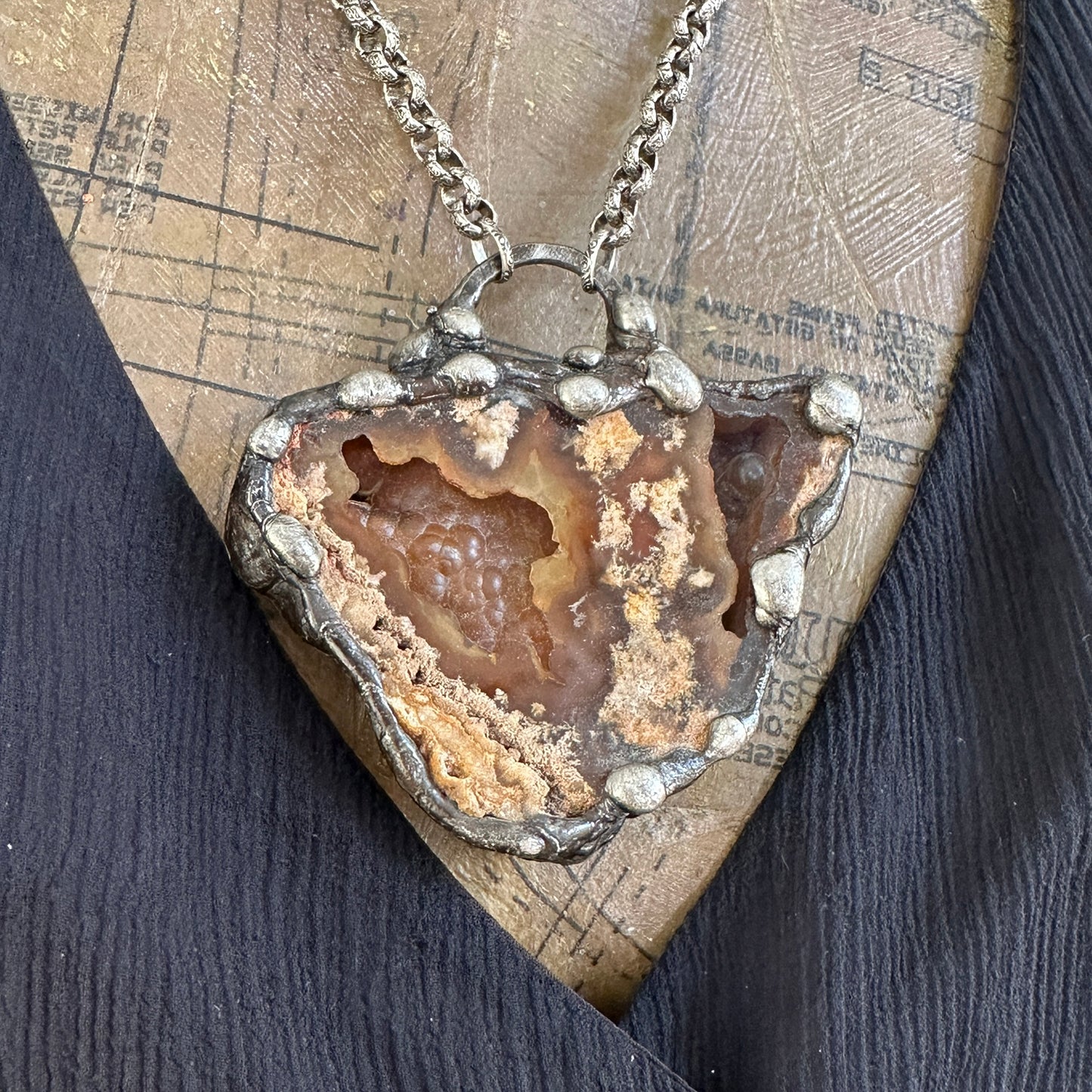 Extinction ~ Fossil ~ Agatized Coral Matrix Necklace ~ Florida