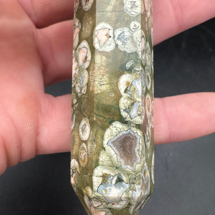 Rainforest ~ Rhyolite Jasper Tower ~ Polished Point Necklace