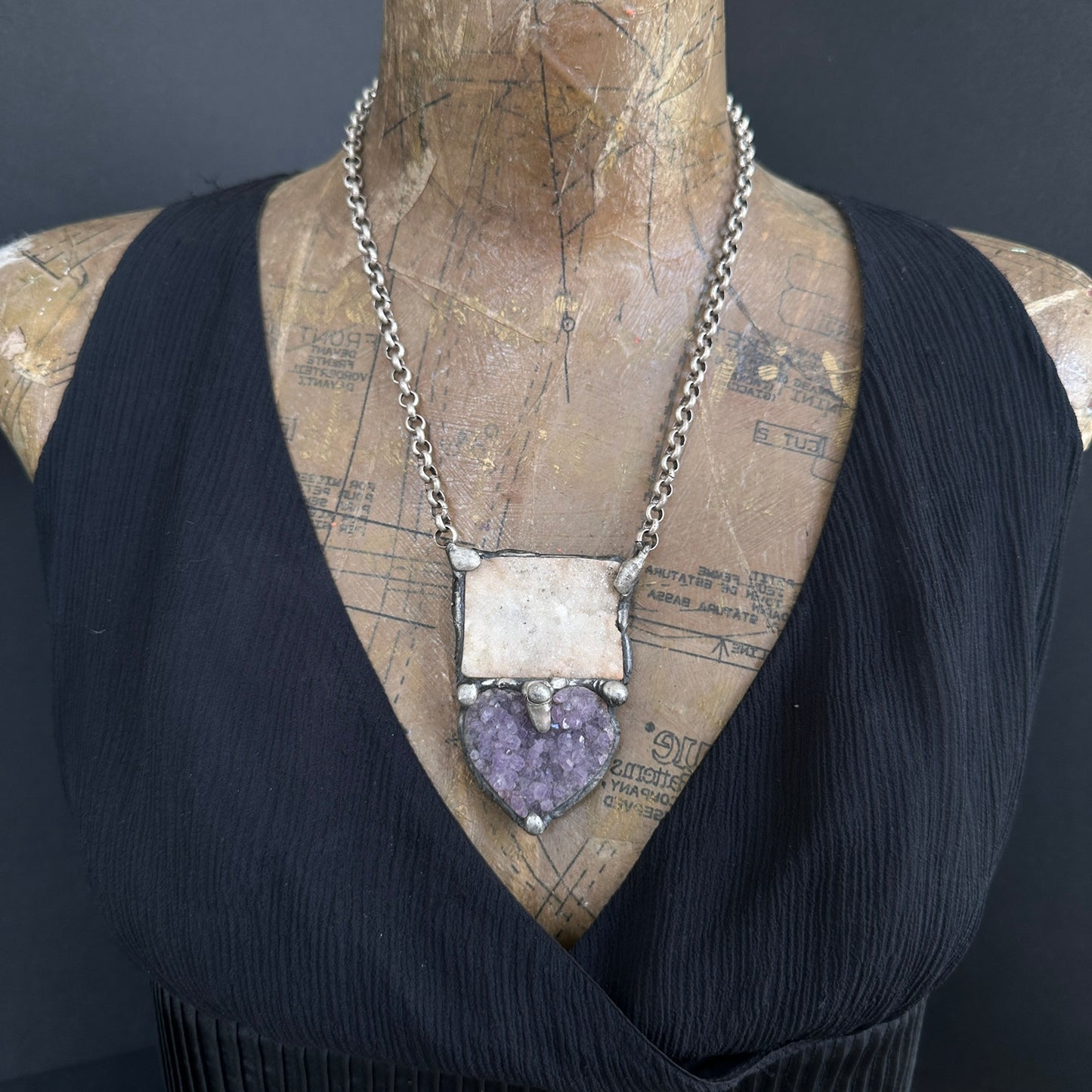 For You ~ Amethyst and Druze Necklace