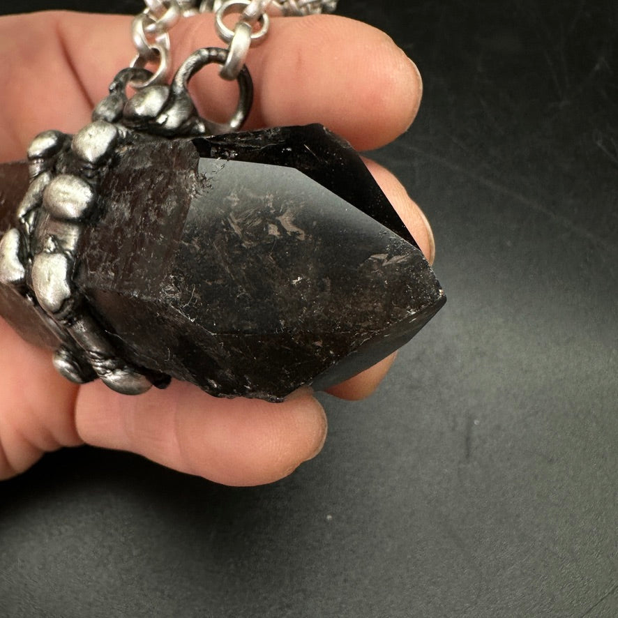 Strive ~ Smoky Quartz Point Necklace