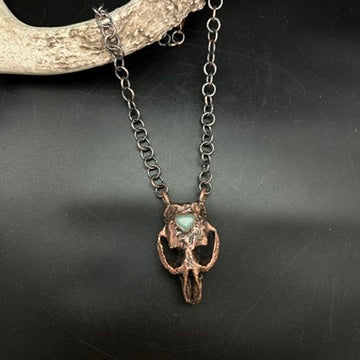 Chimera ~ Copper Electroformed Skull Talisman Necklace