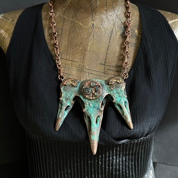 Atlantis ~ Triple Raven Copper Electroformed Necklace