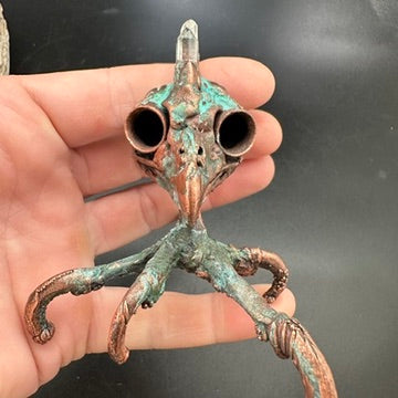 Punky Rooster ~ Crystal Mohawk Hybrid Copper Electroformed
