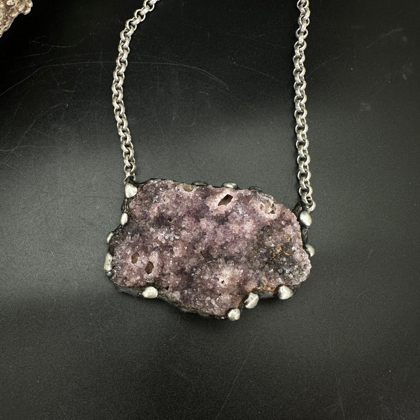 Viento ~ Turkish Amethyst Druzy Crystal Necklace