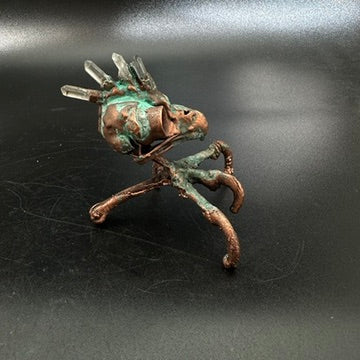 Punky Rooster ~ Crystal Mohawk Hybrid Copper Electroformed