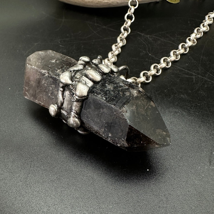 Strive ~ Smoky Quartz Point Necklace