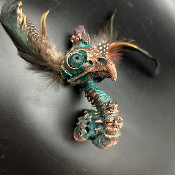 Astrid ~ Featherhead w/ Amethyst Wall Mount