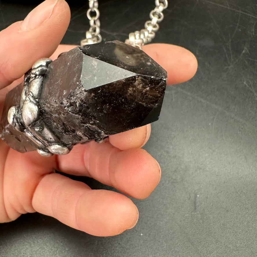Strive ~ Smoky Quartz Point Necklace
