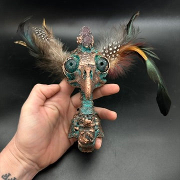 Astrid ~ Featherhead w/ Amethyst Wall Mount