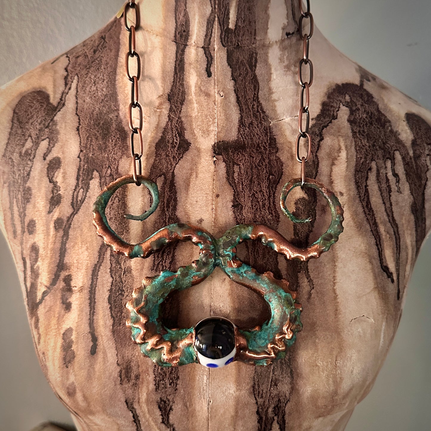 Eye Of Zornia ~ Tentacle Copper Electroformed Necklace