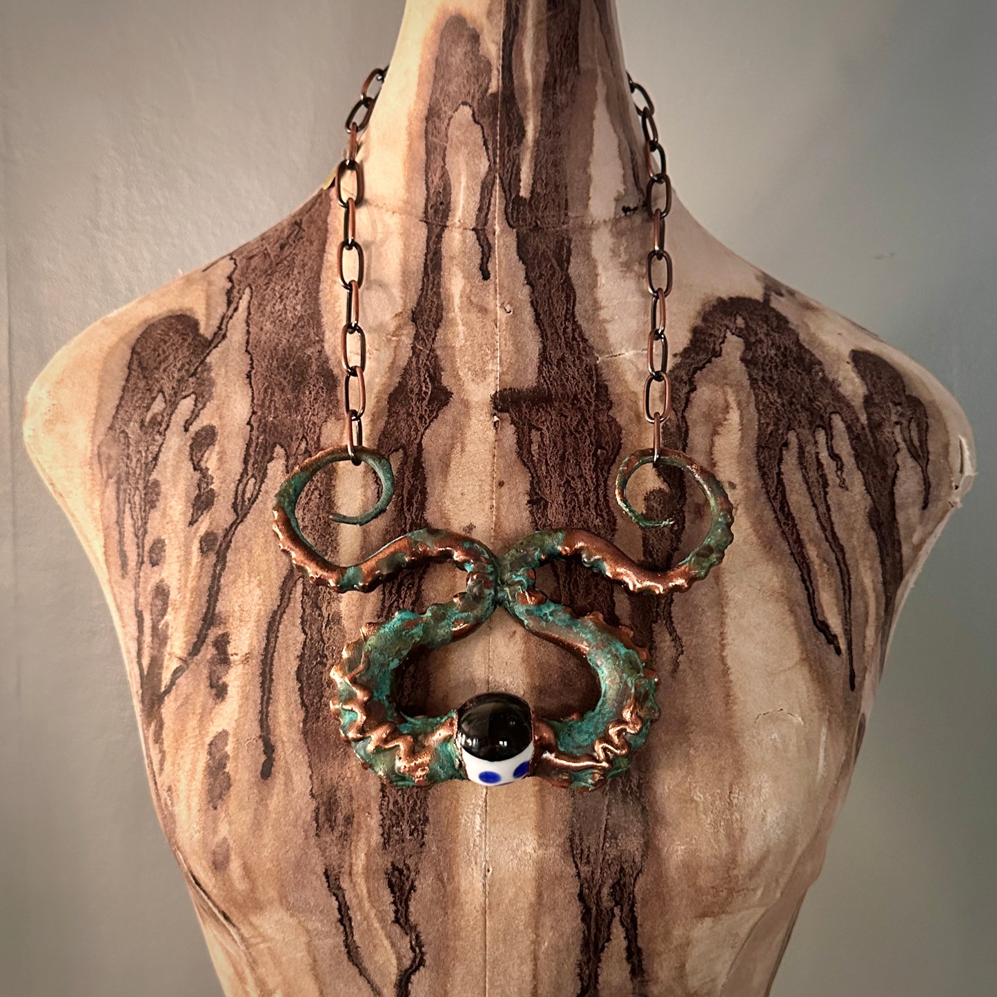 Eye Of Zornia ~ Tentacle Copper Electroformed Necklace