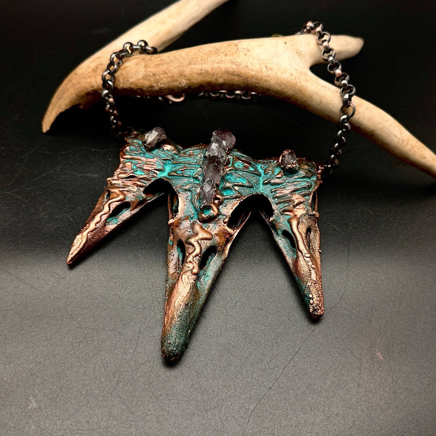 Ritual ~ Raven Copper Electroformed Necklace