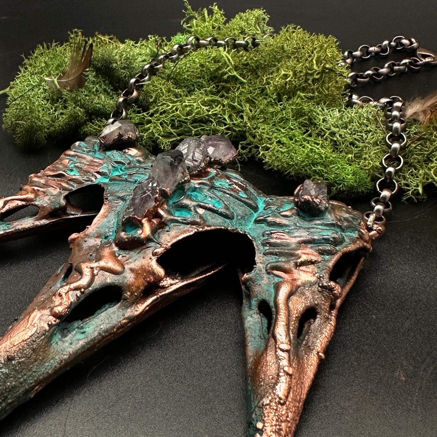 Ritual ~ Raven Copper Electroformed Necklace