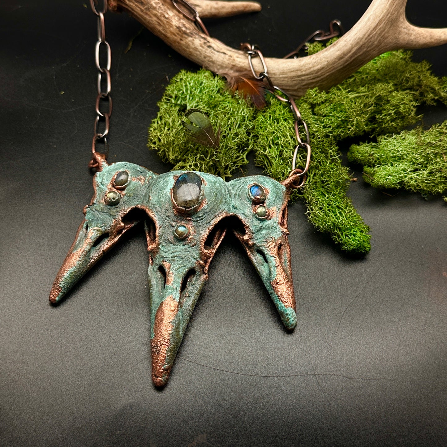 Rival ~ Raven Copper Electroformed Necklace