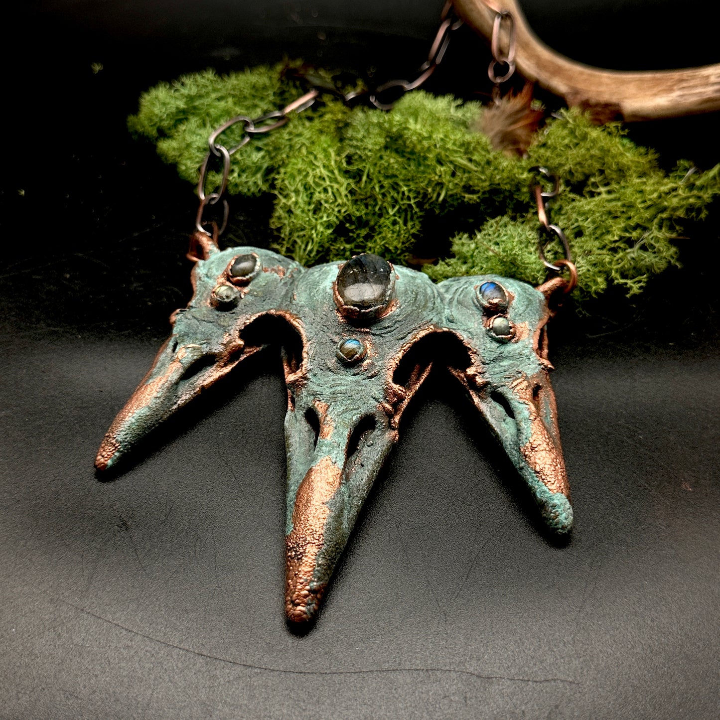Rival ~ Raven Copper Electroformed Necklace