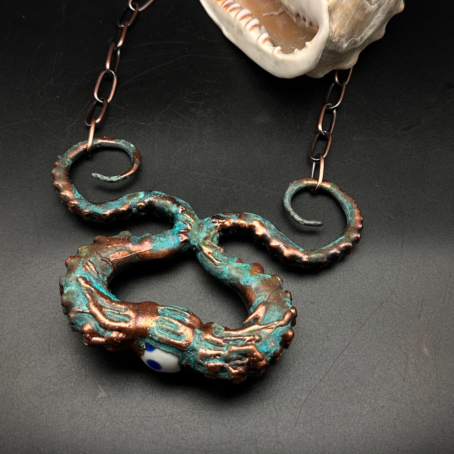Eye Of Zornia ~ Tentacle Copper Electroformed Necklace
