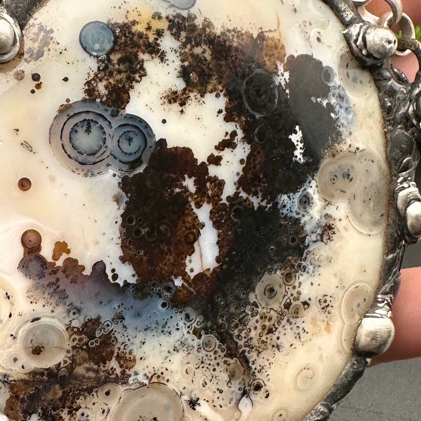 Luna ~ Huge Agate Moon Necklace