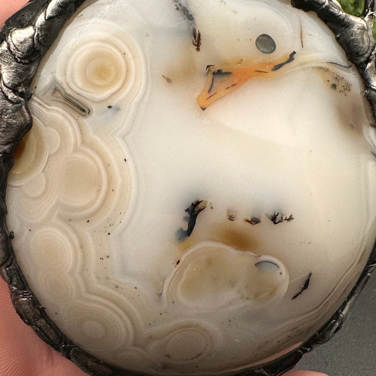 Luna ~ Huge Agate Moon Necklace