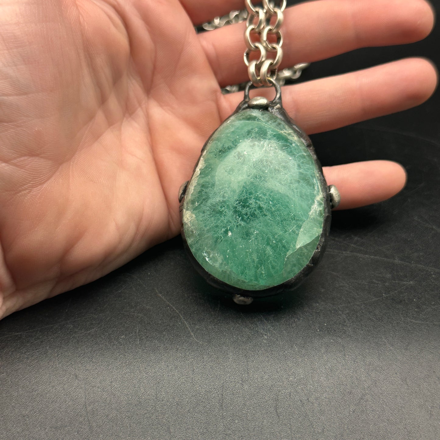 Jewel ~ Light Green Fluorite Necklace