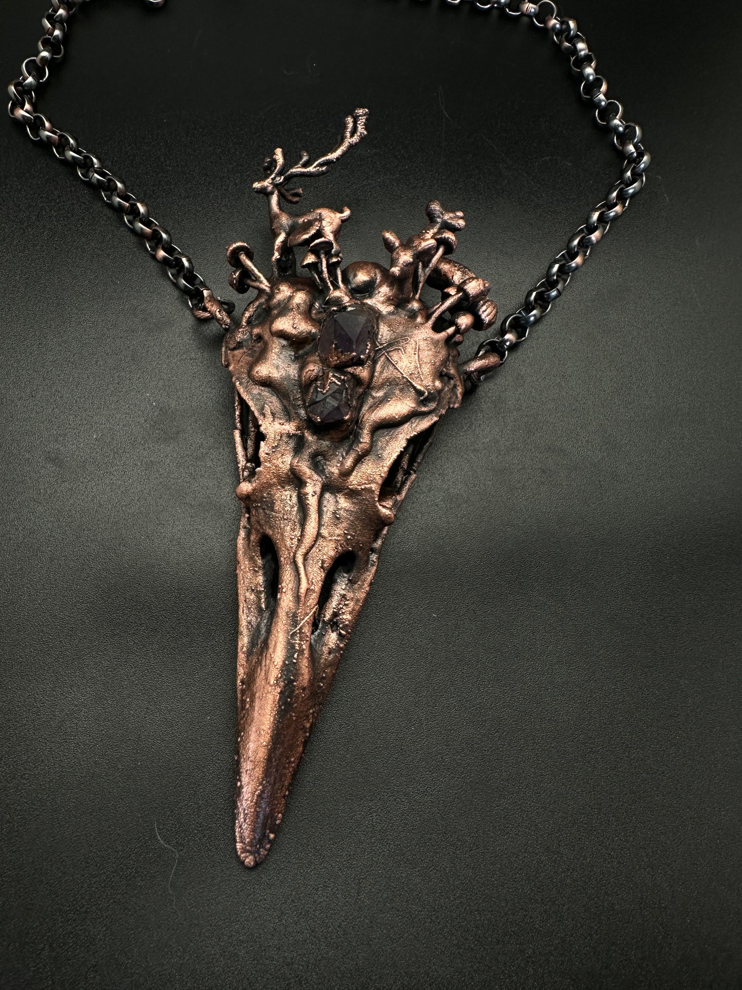 Forest Floor ~ Raven Copper Electroformed Necklace