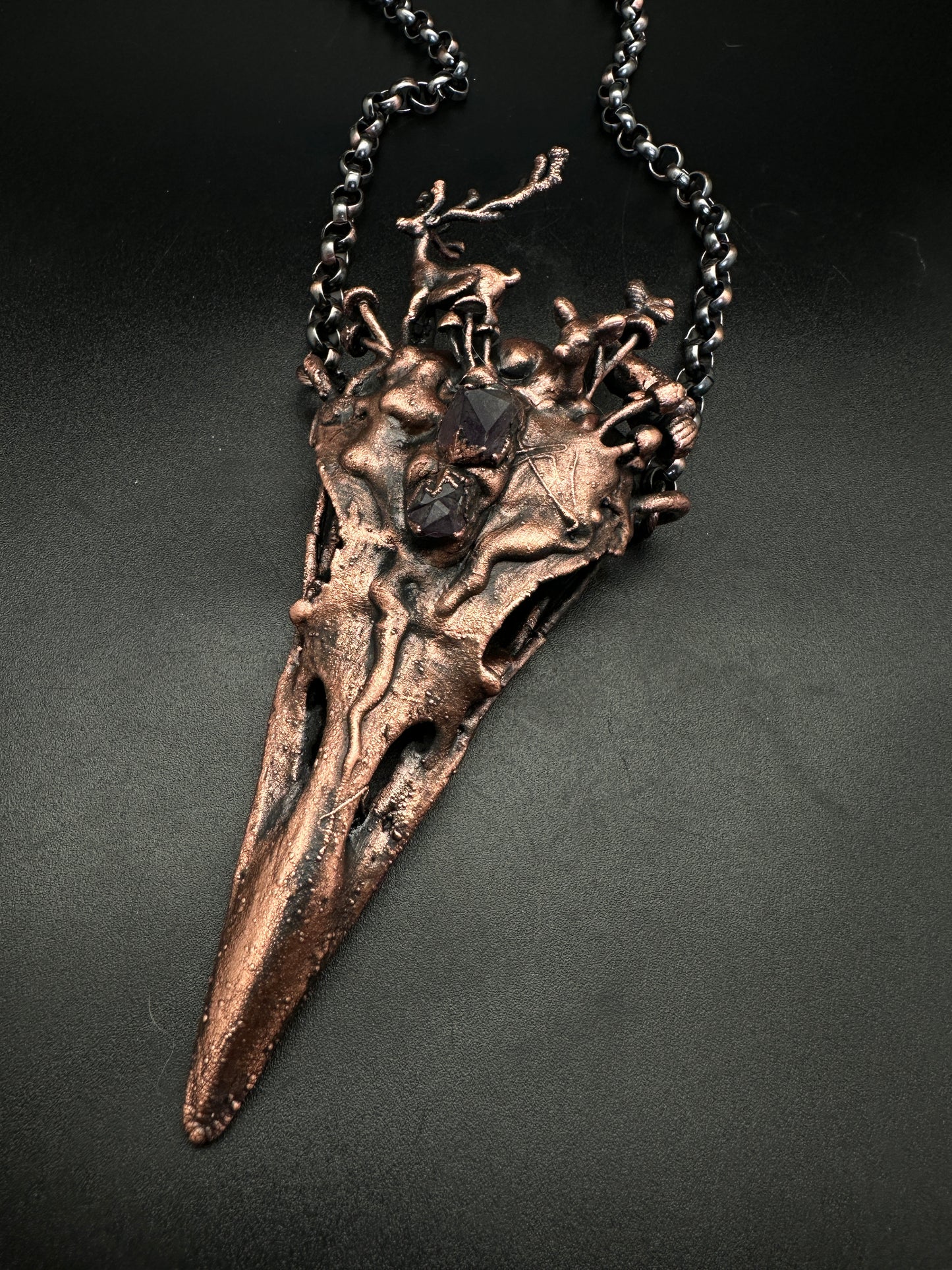 Forest Floor ~ Raven Copper Electroformed Necklace