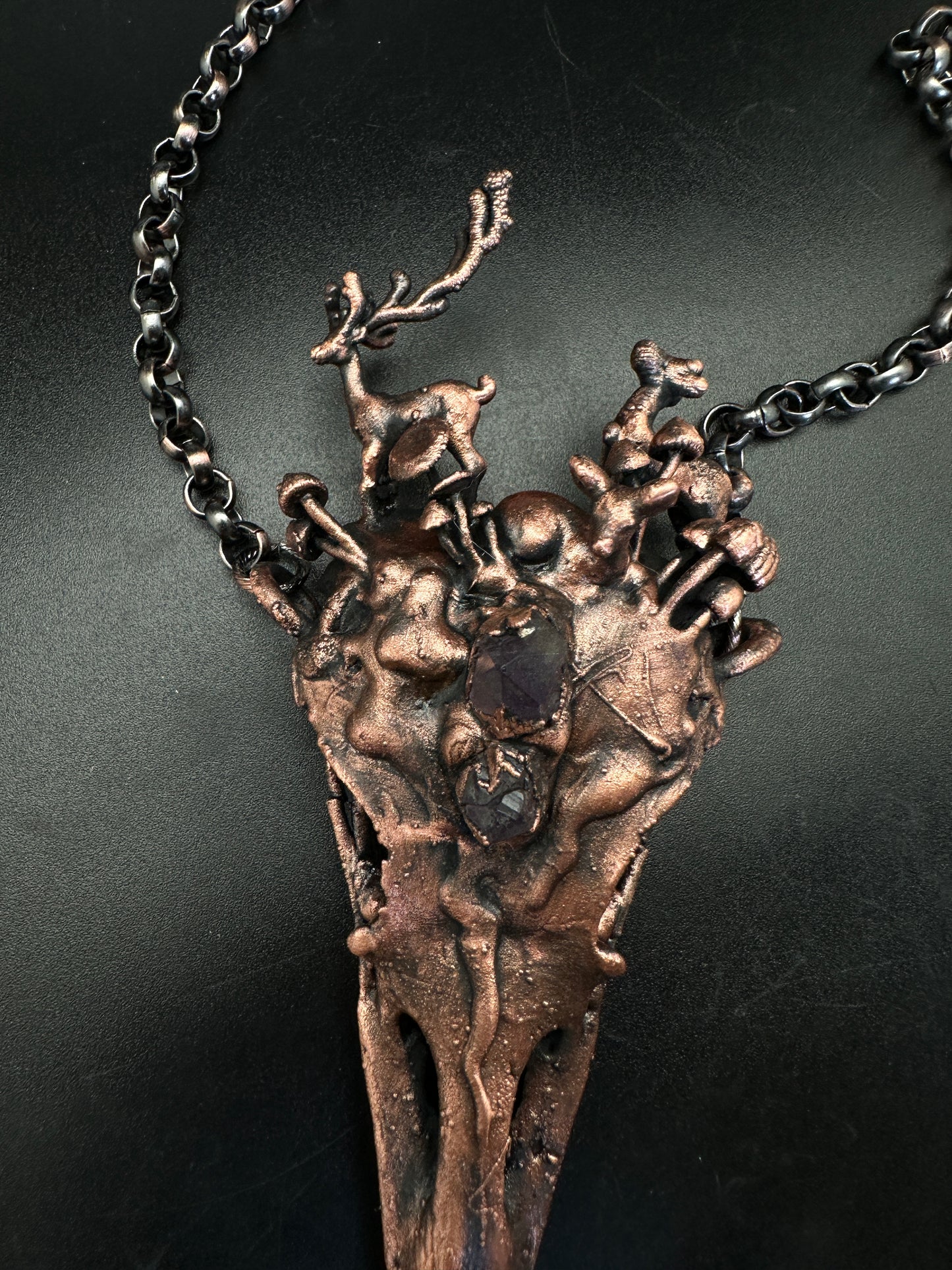 Forest Floor ~ Raven Copper Electroformed Necklace