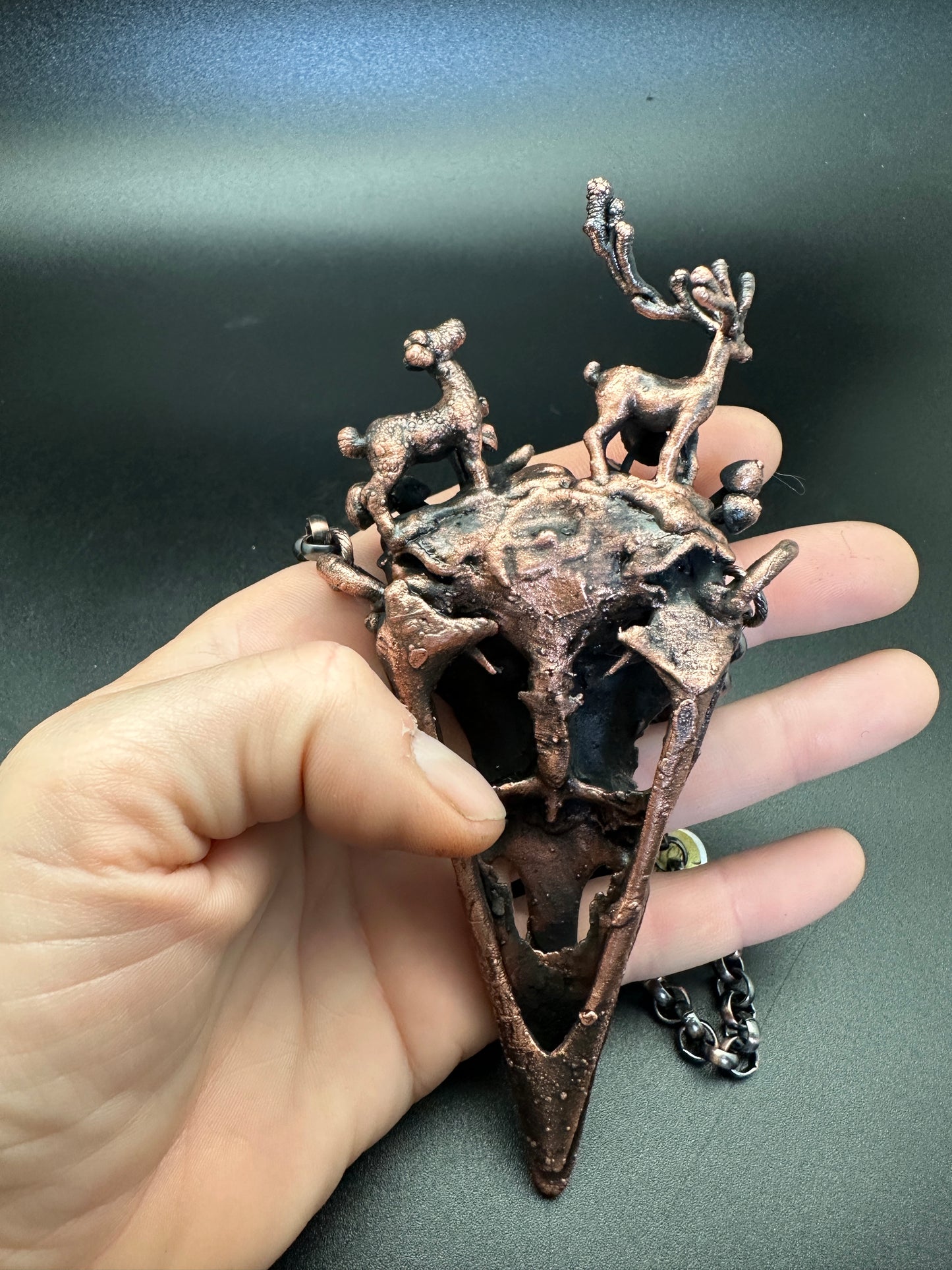 Forest Floor ~ Raven Copper Electroformed Necklace