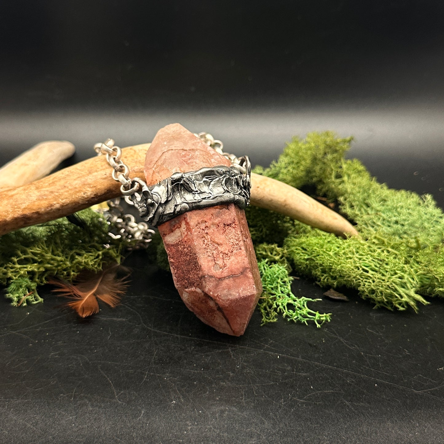 Embers ~ XL Red Quartz Pendant