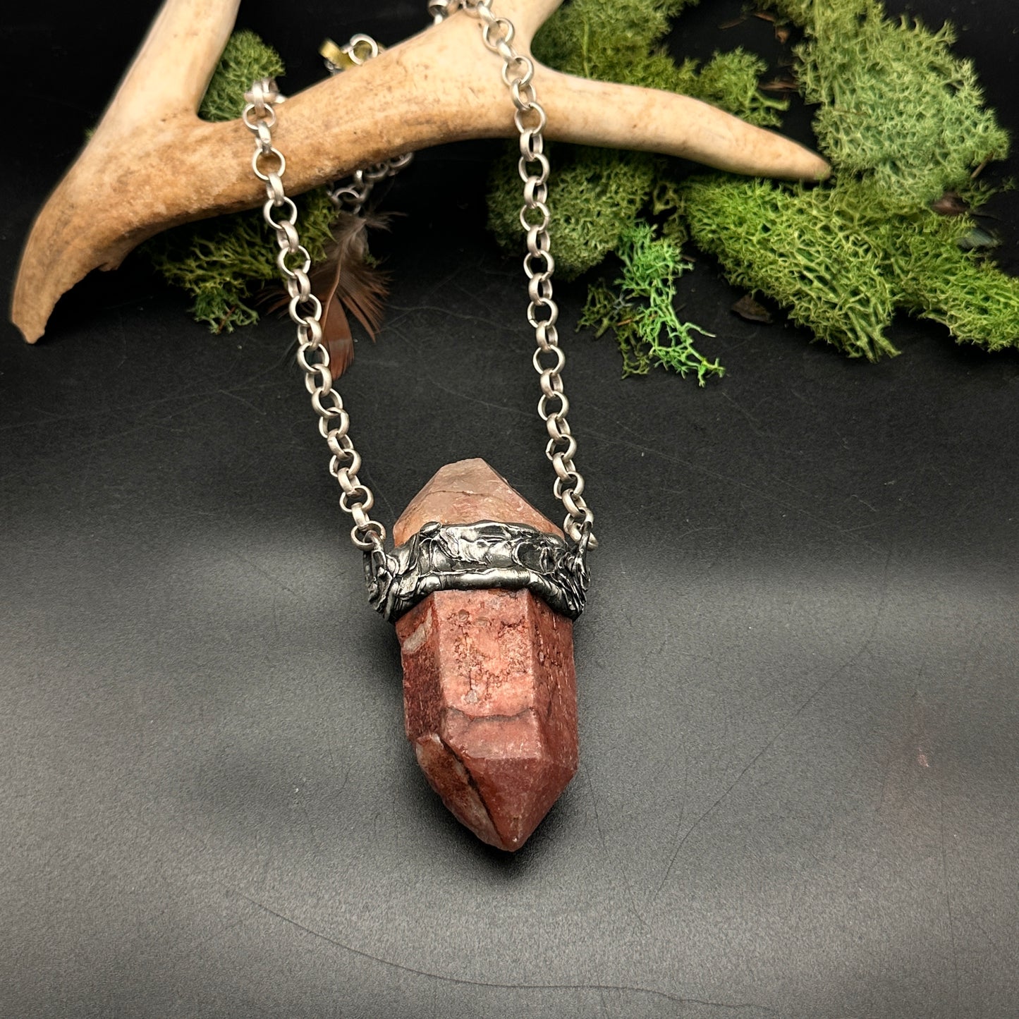Embers ~ XL Red Quartz Pendant