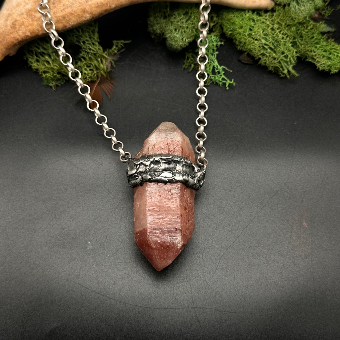 Embers ~ XL Red Quartz Pendant