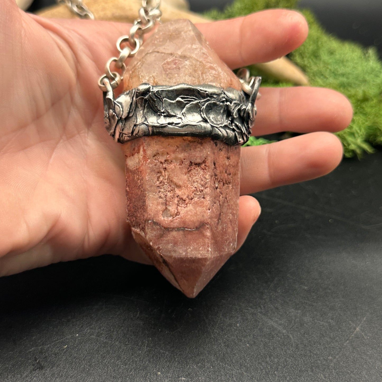 Embers ~ XL Red Quartz Pendant