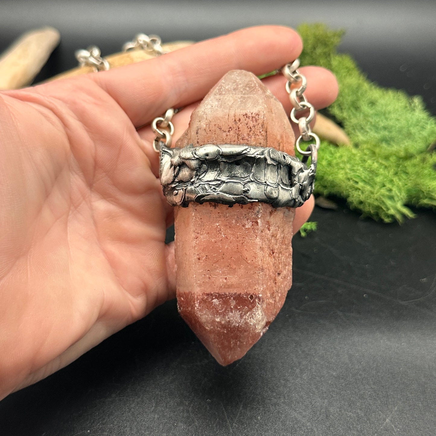 Embers ~ XL Red Quartz Pendant