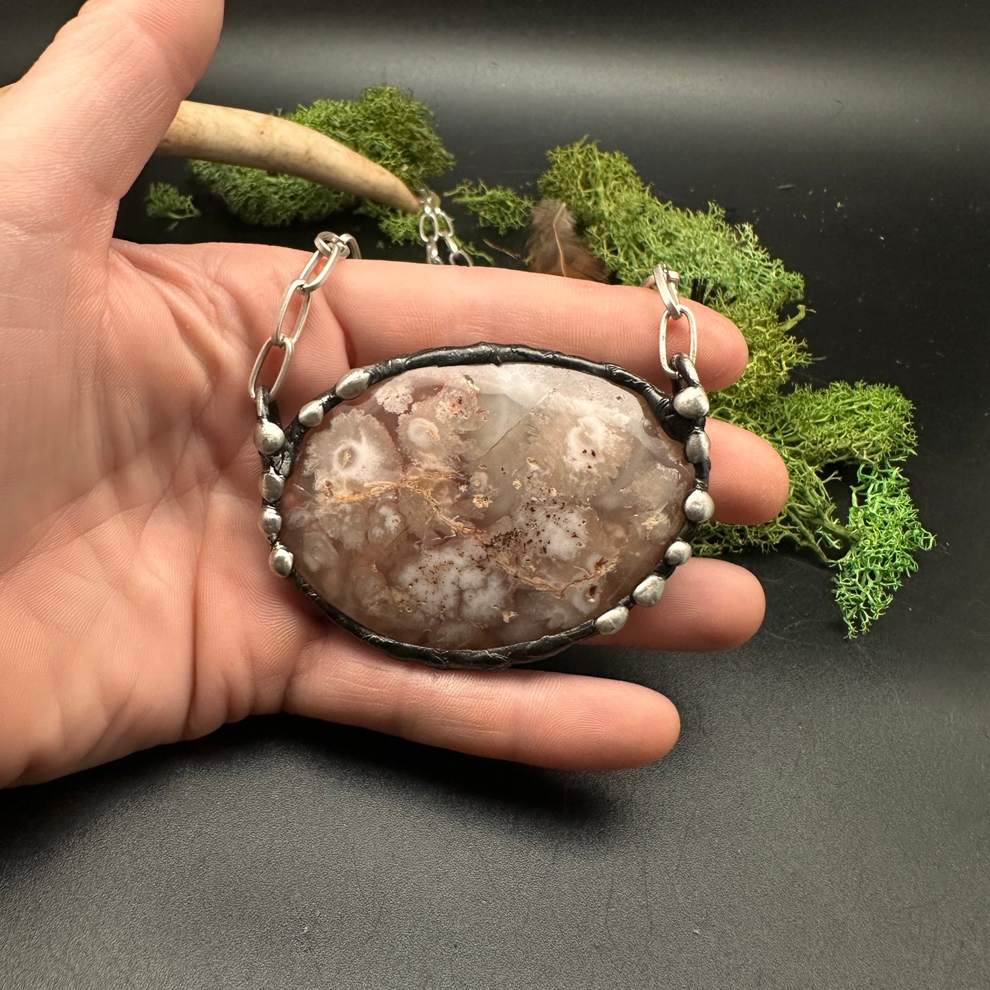 Bloom ~ Flower Agate Necklace