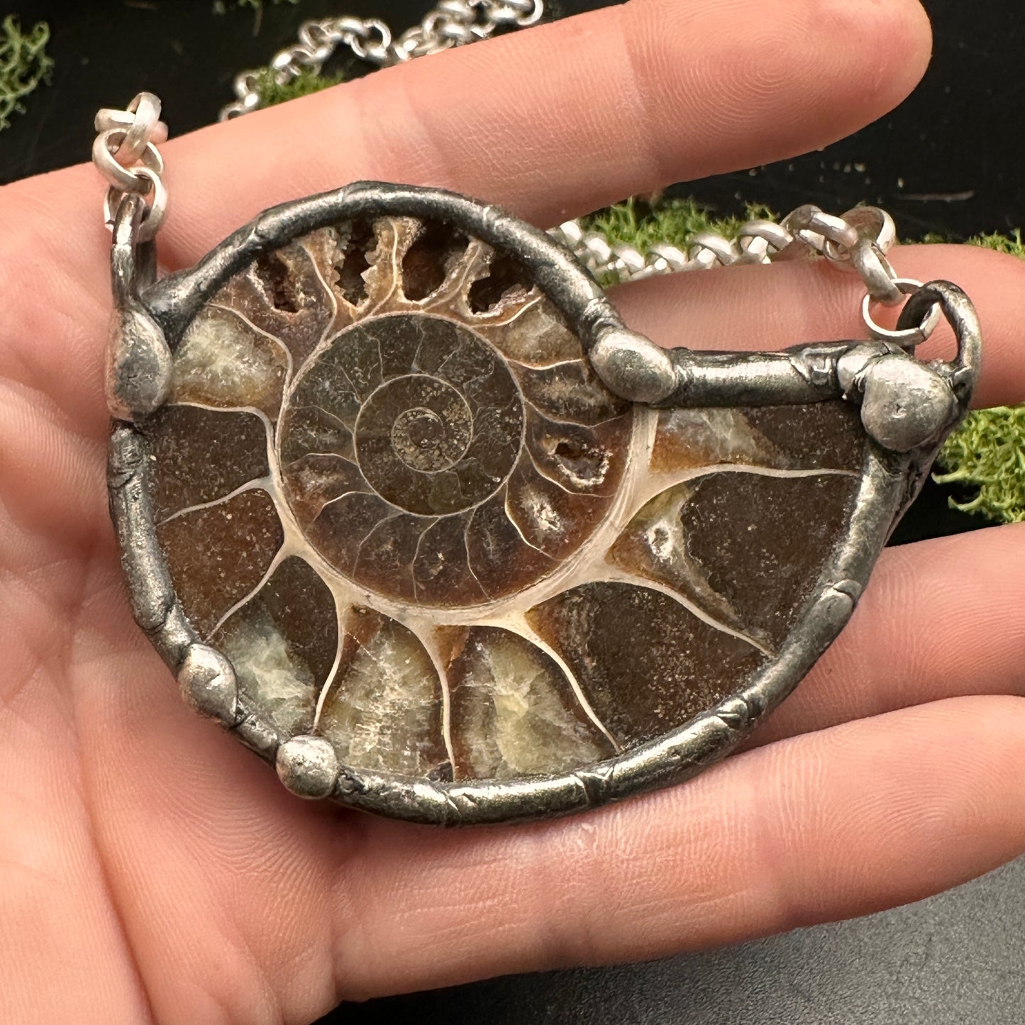 Fibonacci ~ Fossil Ammonite Necklace