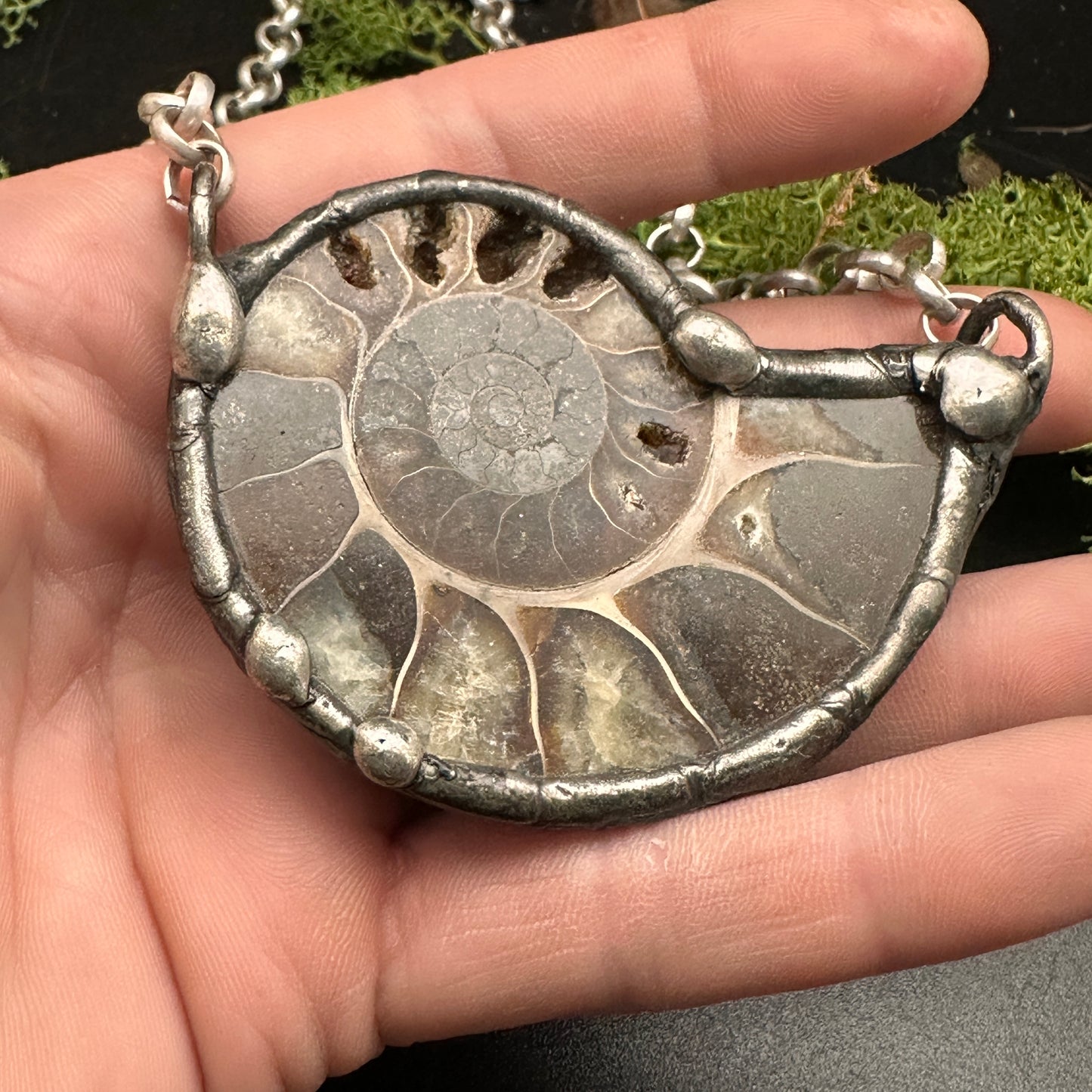 Fibonacci ~ Fossil Ammonite Necklace