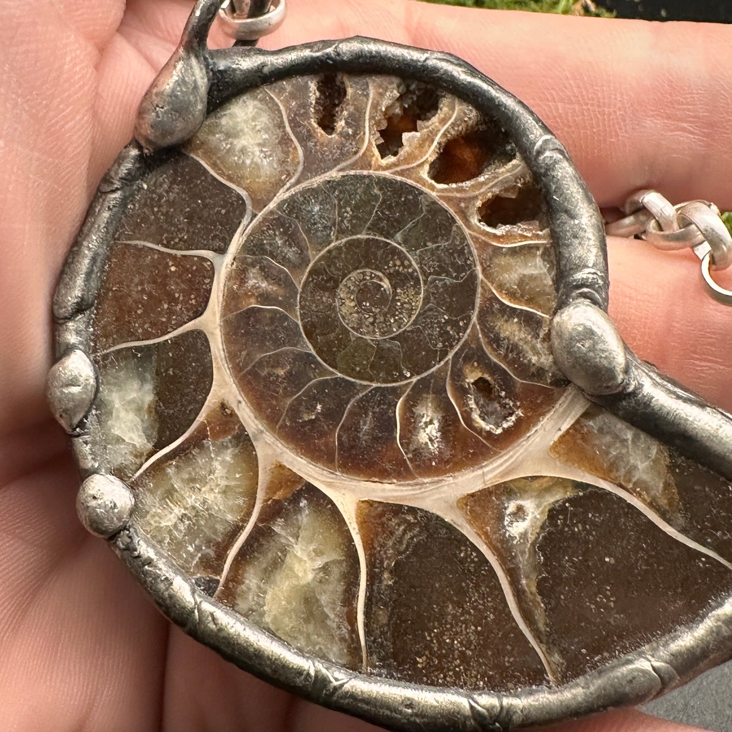 Fibonacci ~ Fossil Ammonite Necklace