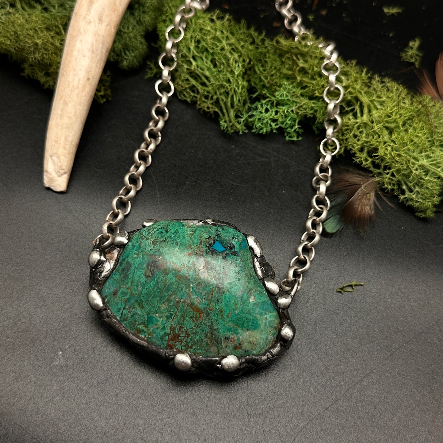 Gaia ~ Large Chrysocolla Necklace