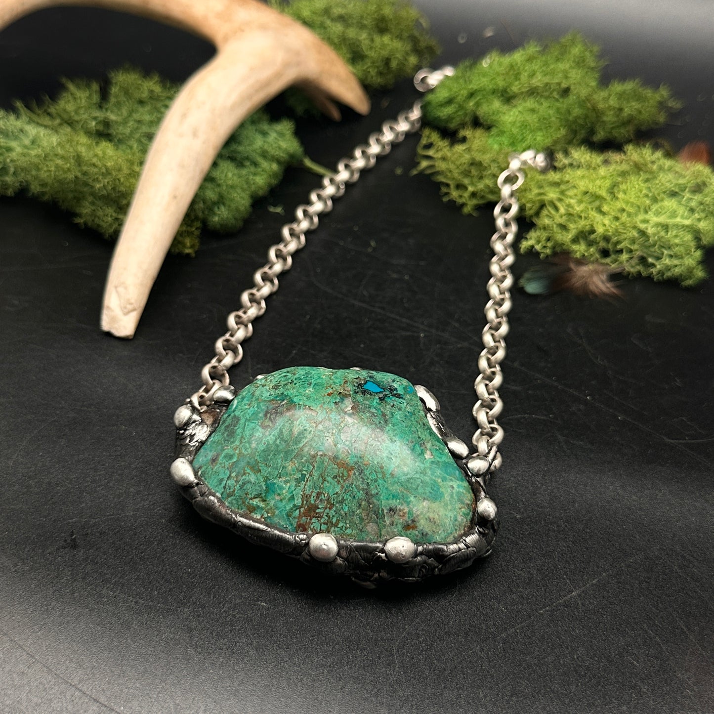 Gaia ~ Large Chrysocolla Necklace