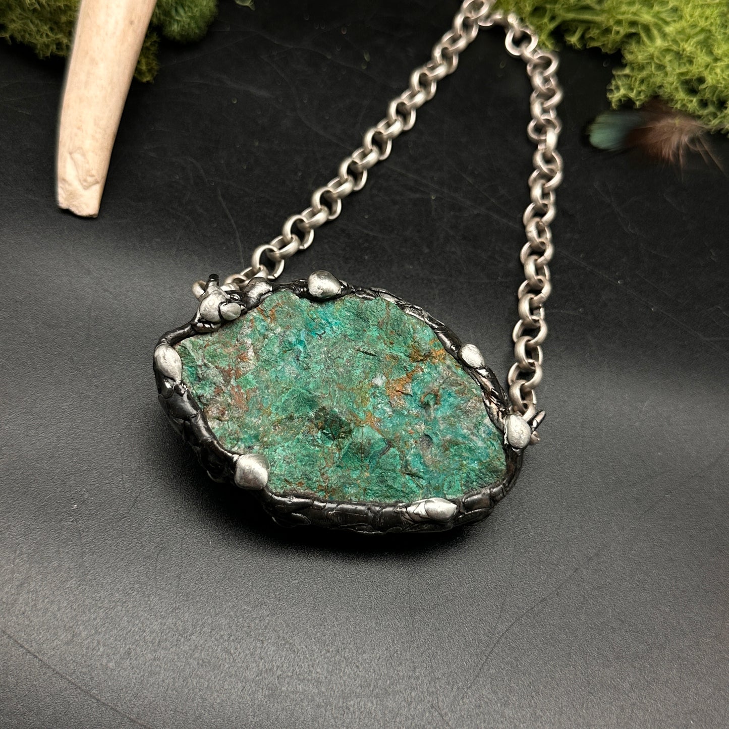 Gaia ~ Large Chrysocolla Necklace