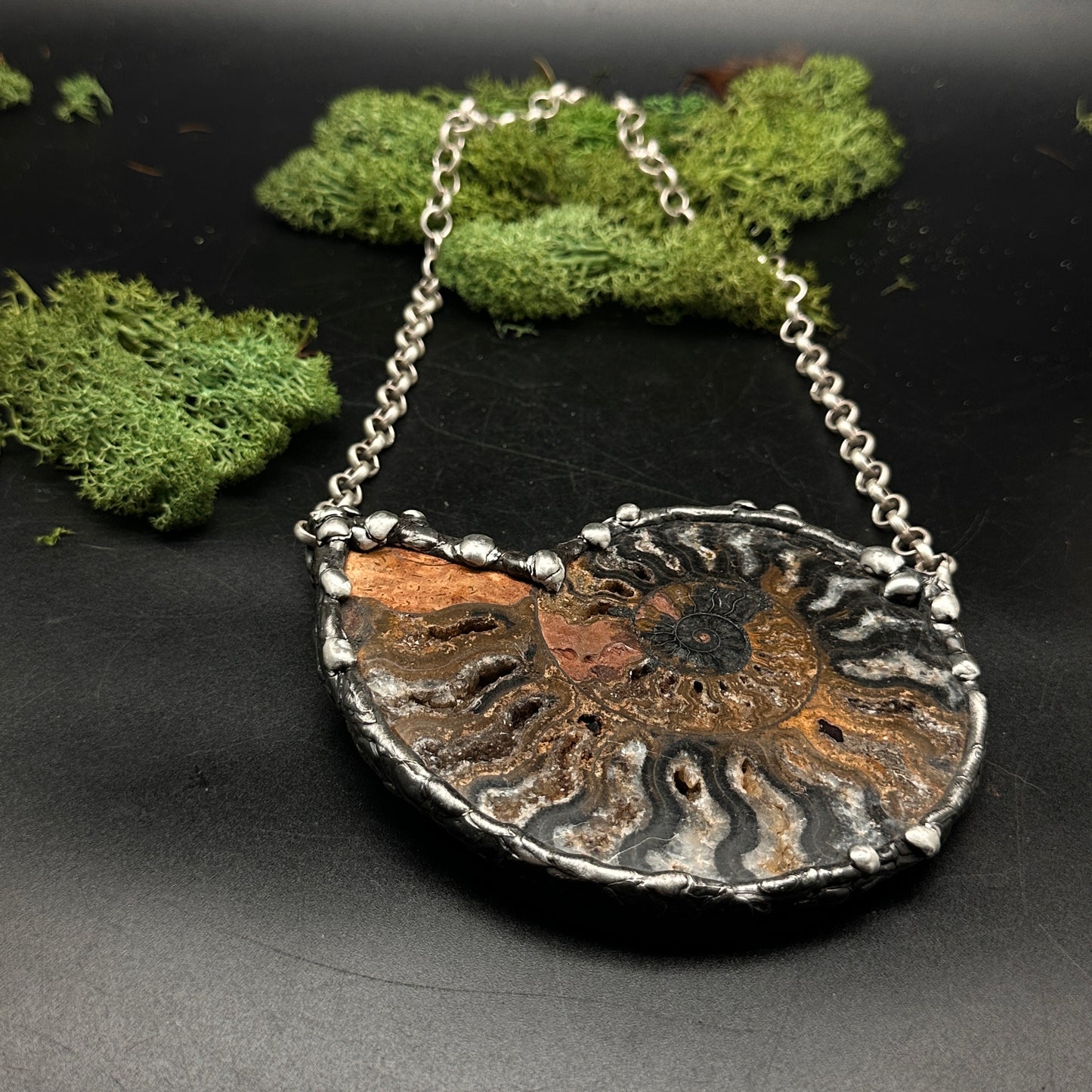 Fibonacci ~ Massive Fossil Ammonite Necklace