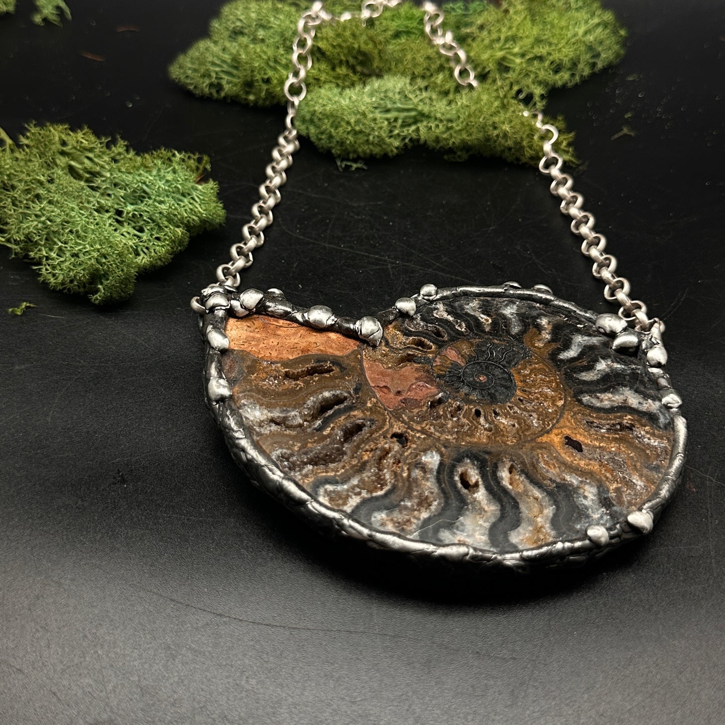 Fibonacci ~ Massive Fossil Ammonite Necklace