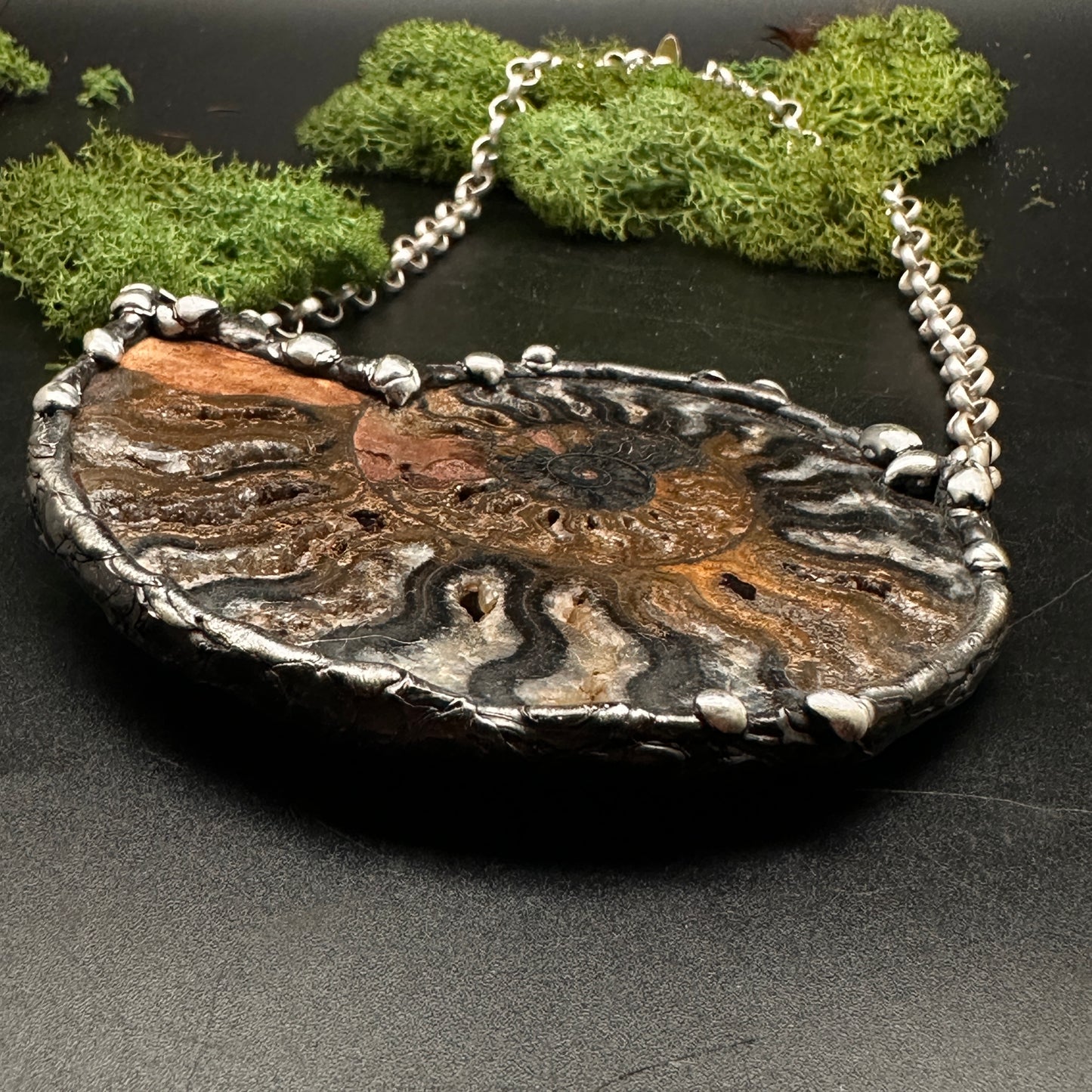 Fibonacci ~ Massive Fossil Ammonite Necklace