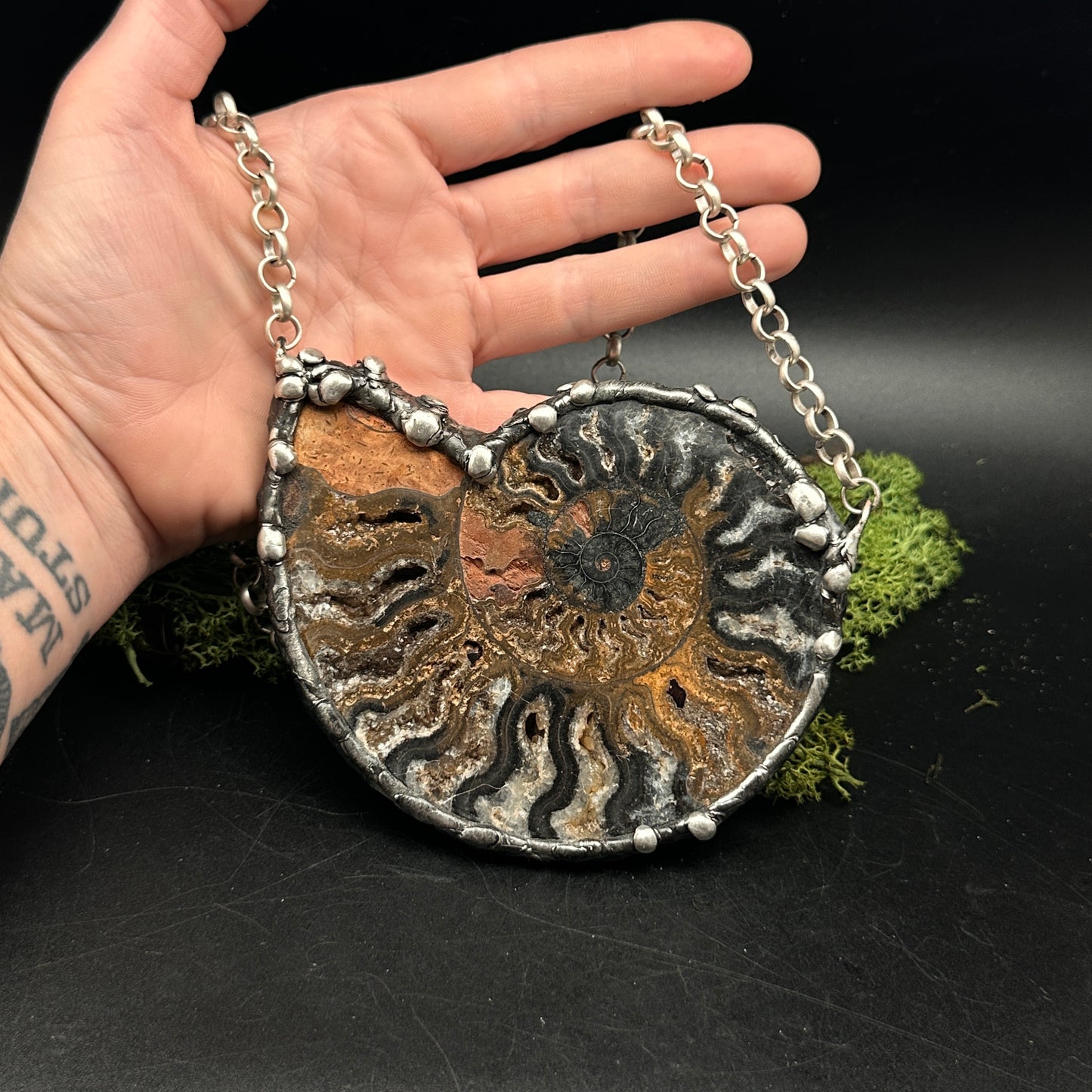 Fibonacci ~ Massive Fossil Ammonite Necklace