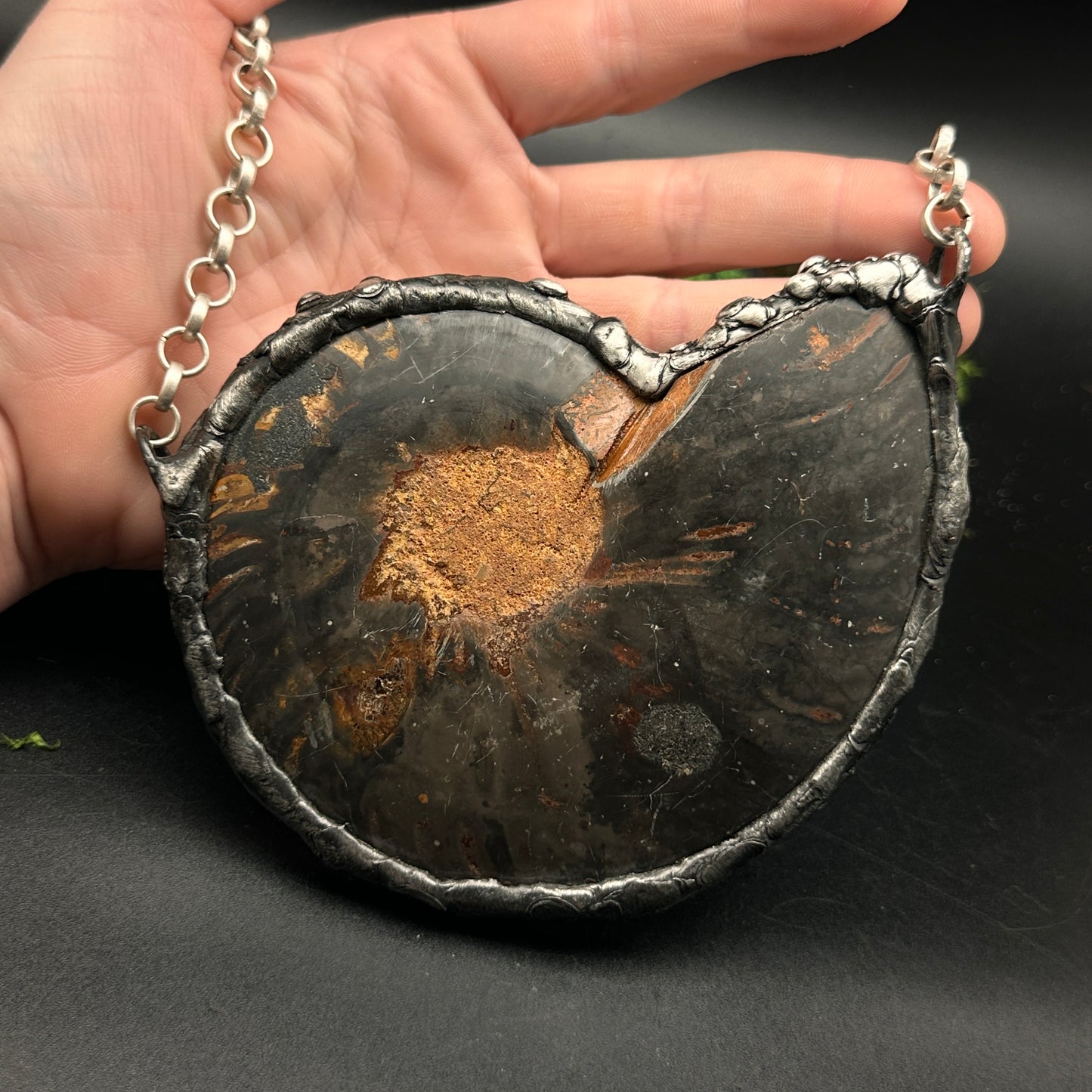 Fibonacci ~ Massive Fossil Ammonite Necklace