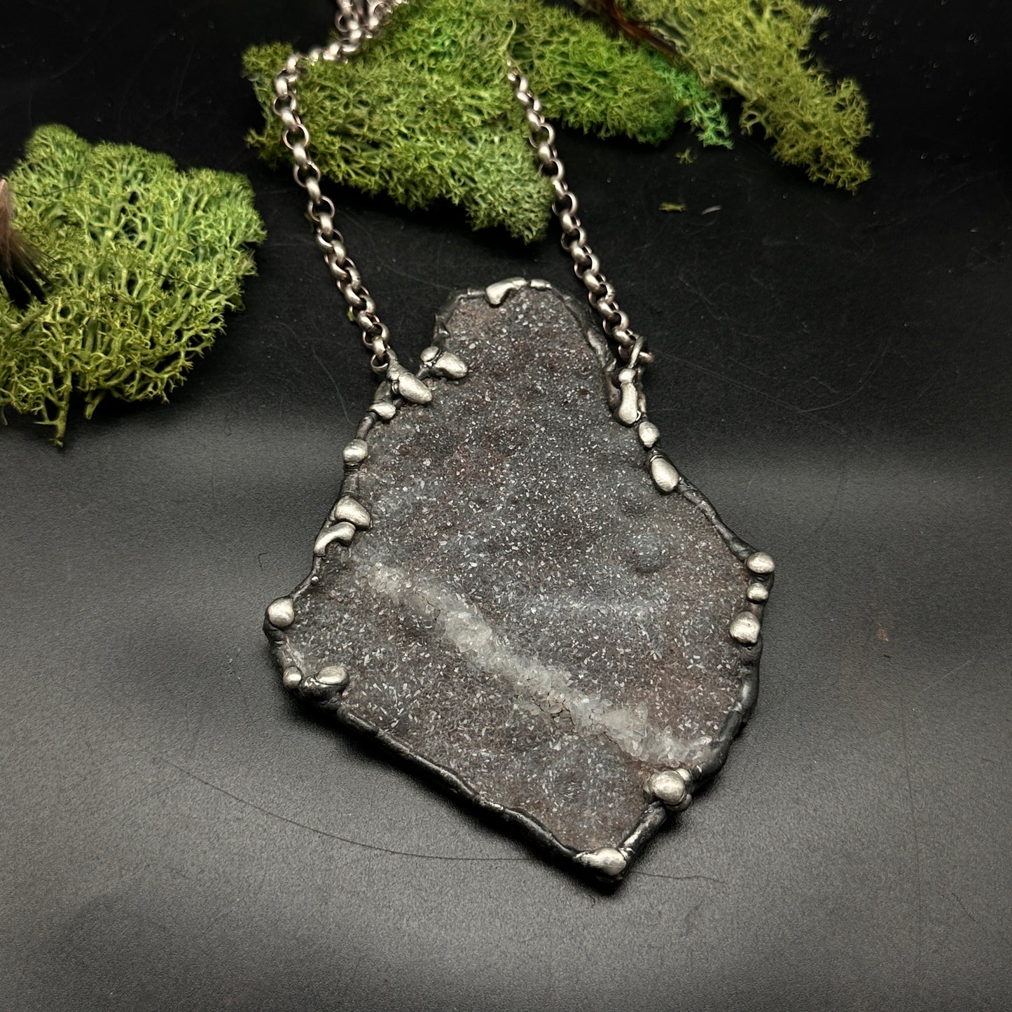 Atlas ~ Flower Amethyst Druzy Necklace