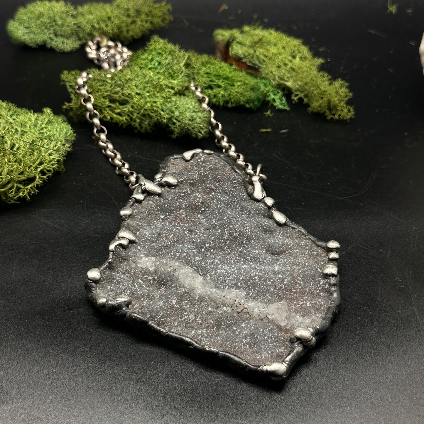 Atlas ~ Flower Amethyst Druzy Necklace