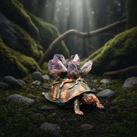 Elder of the Aegis Basin ~ Copper Turtle Sculpture