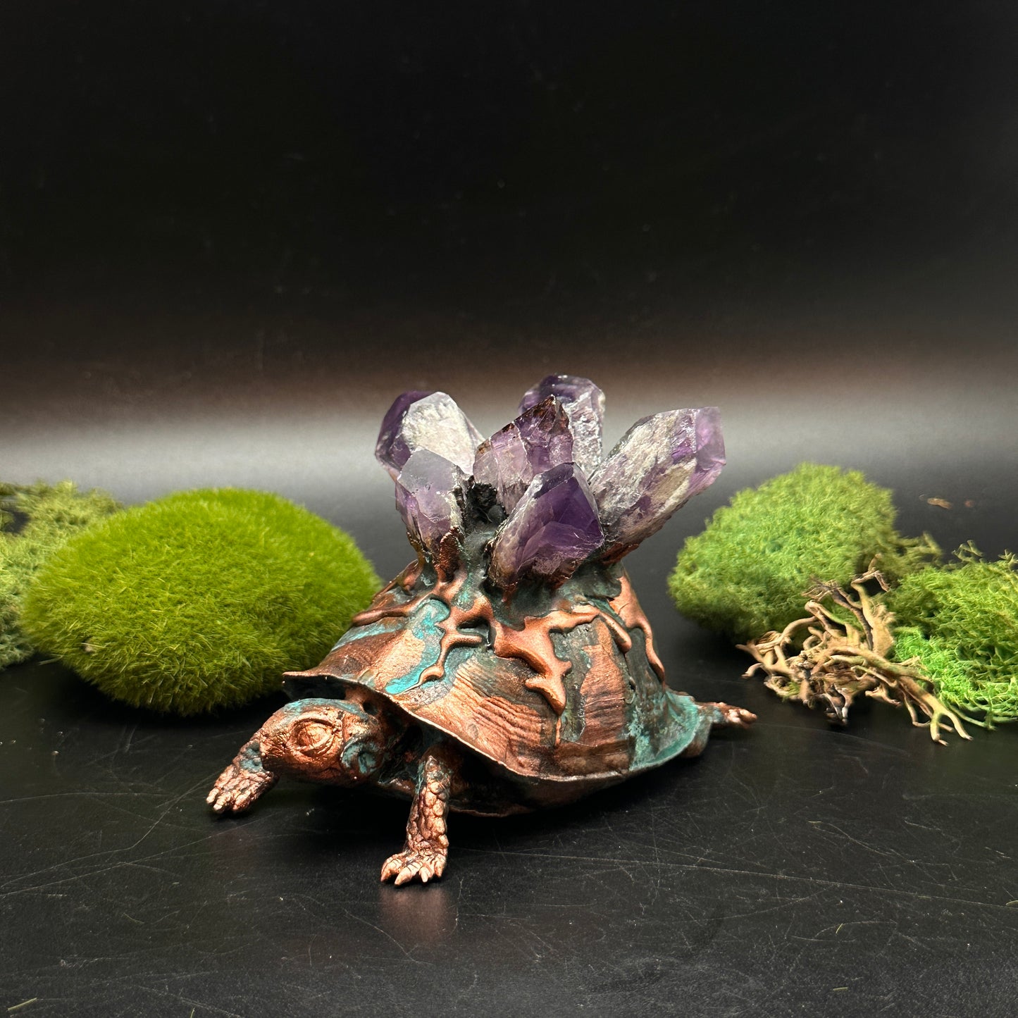 Elder of the Aegis Basin ~ Copper Turtle Sculpture