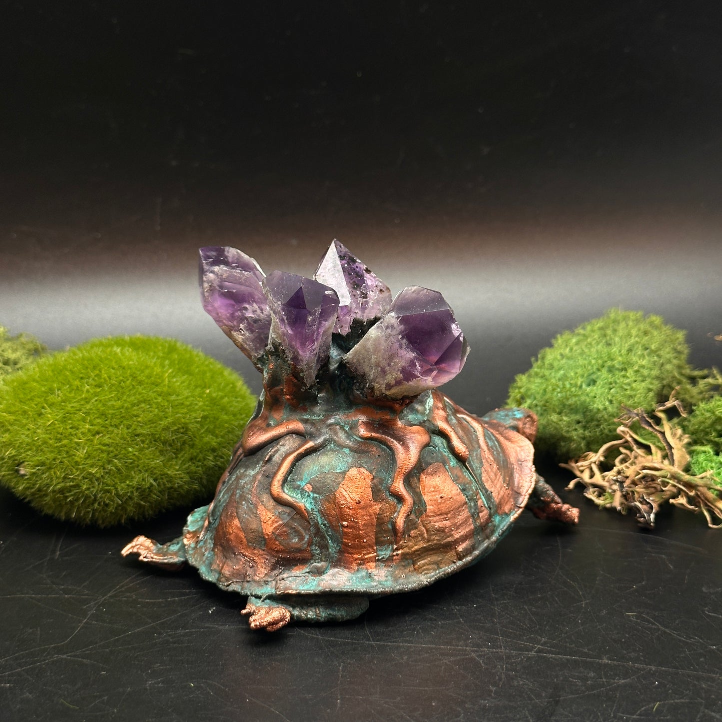 Elder of the Aegis Basin ~ Copper Turtle Sculpture